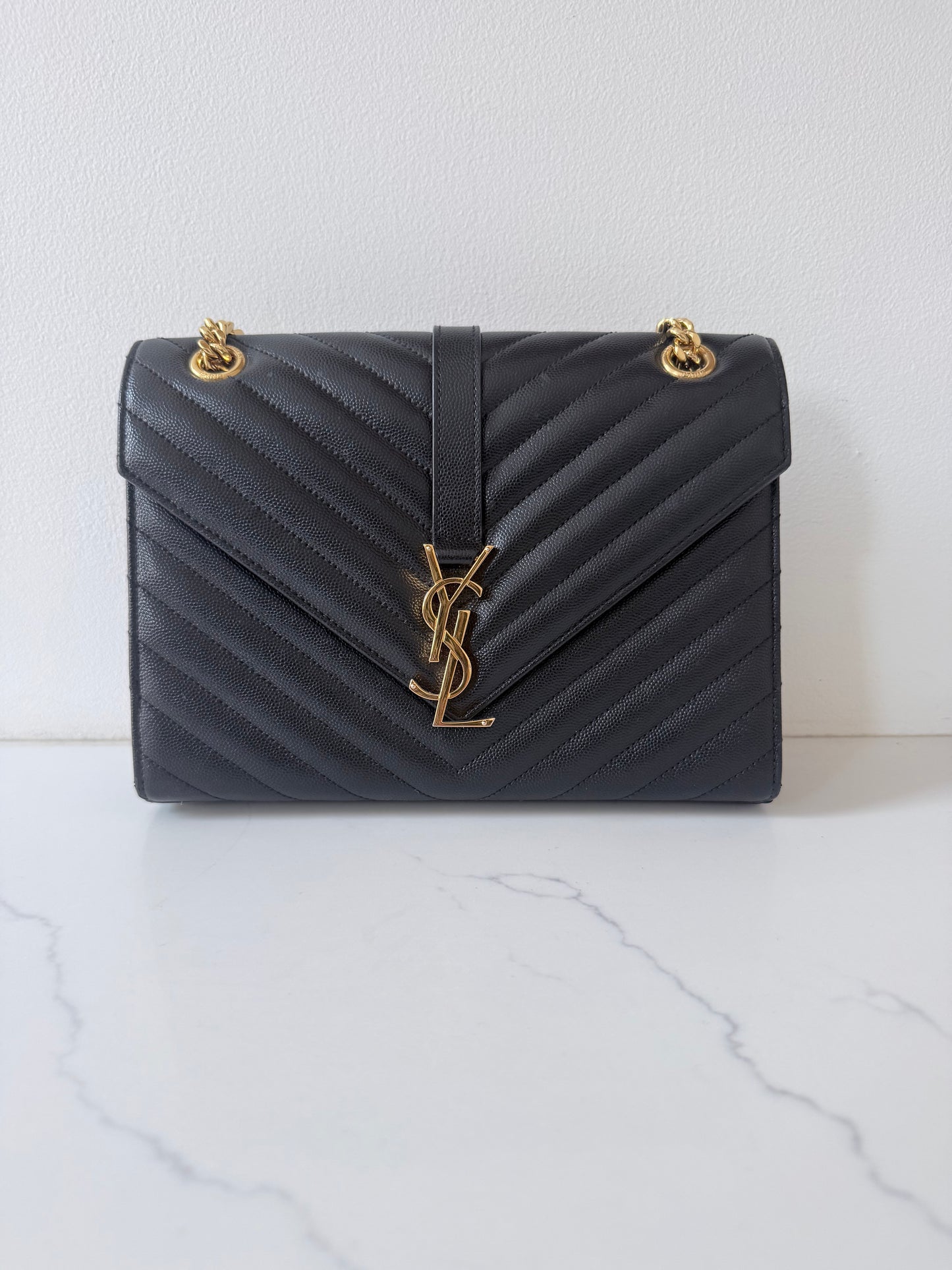 YSL Monogram Matelassé Envelope Chain Shoulder Bag