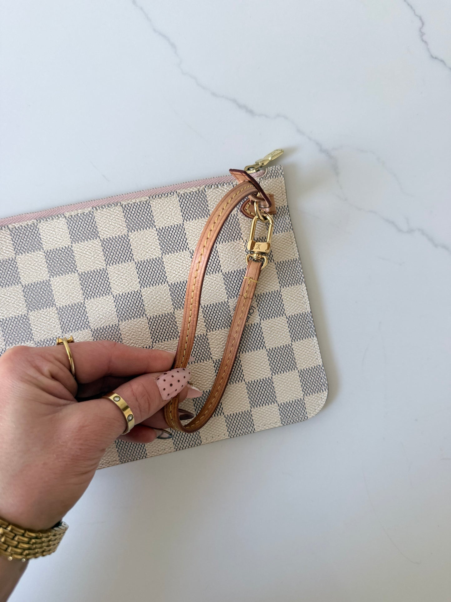 Louis Vuitton Neverfull Wristlet Azur