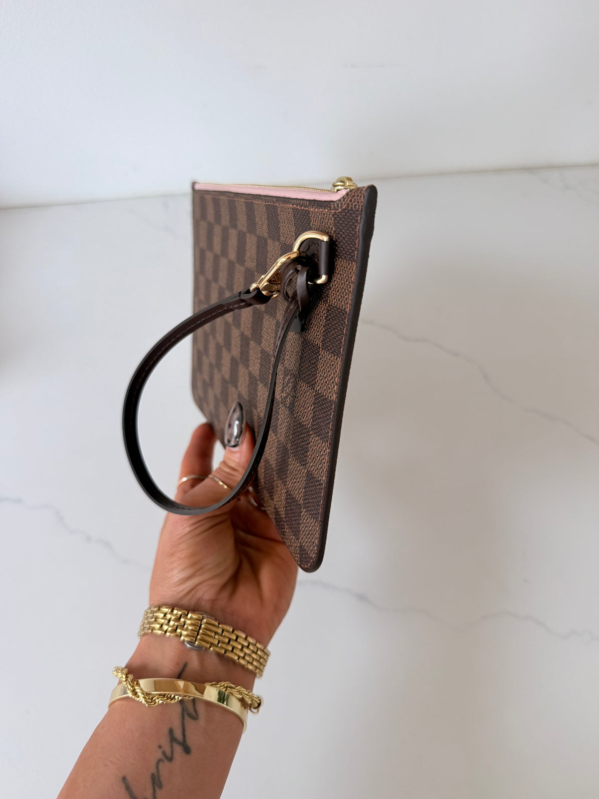 Louis Vuitton Wristlet Damier Ebene Ballerine