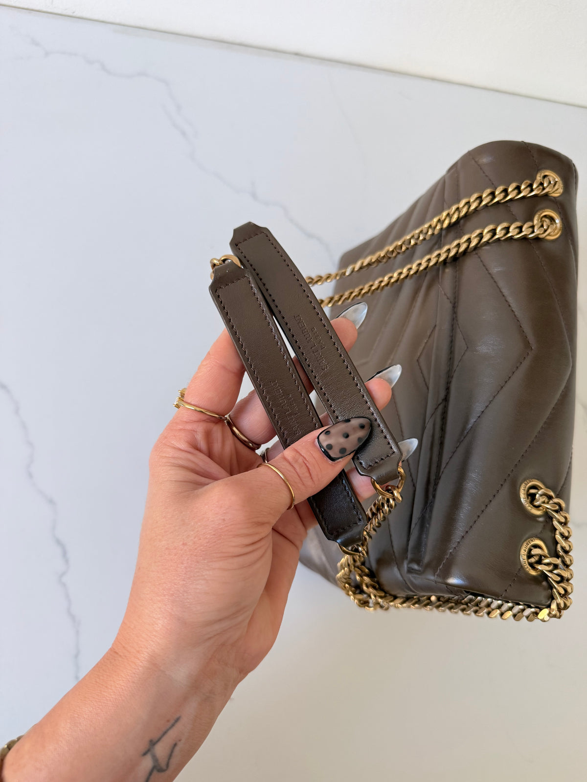 YSL Quilted LouLou Deep Hickory