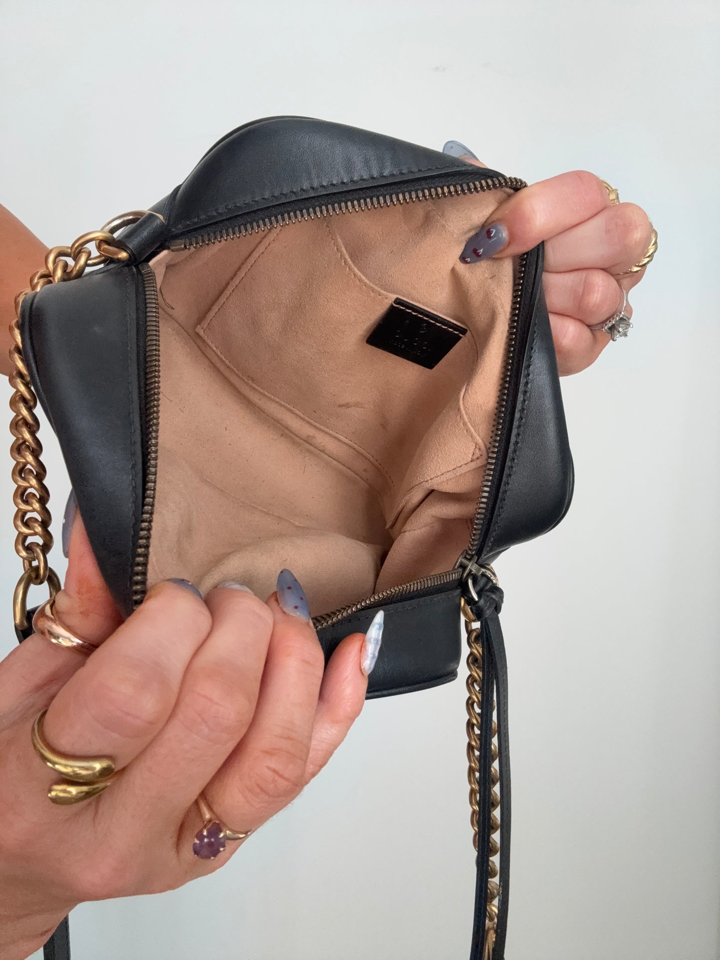 Black Gucci Marmont Camera Bag
