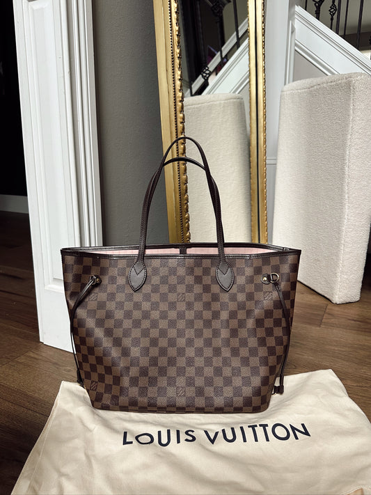 Louis Vuitton Neverfull MM Damier Ebene Rose Ballerine