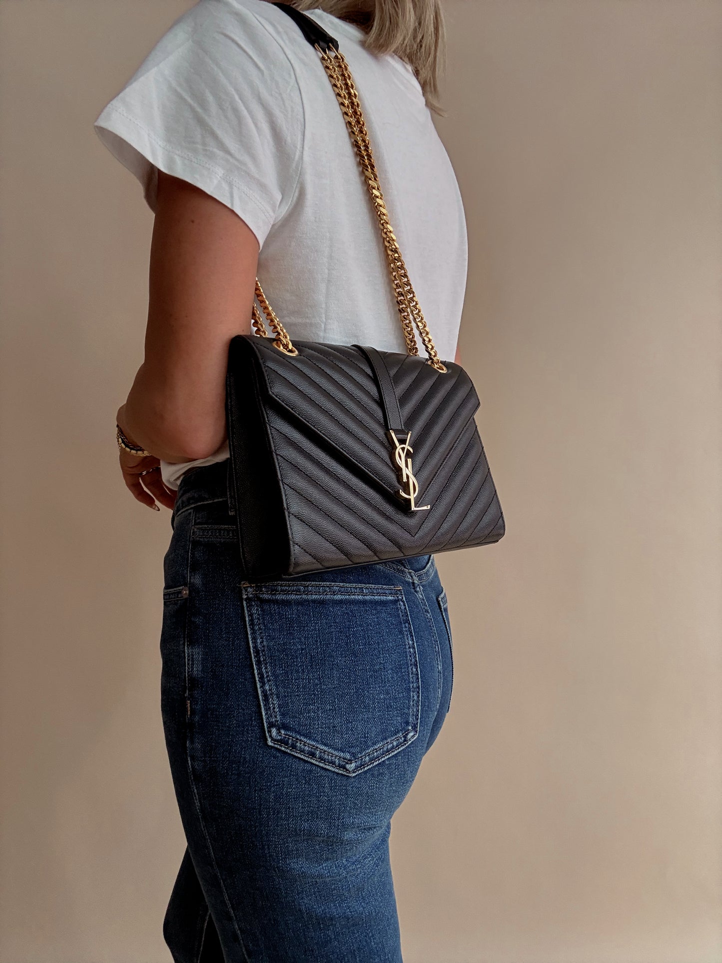 YSL Monogram Matelassé Envelope Chain Shoulder Bag