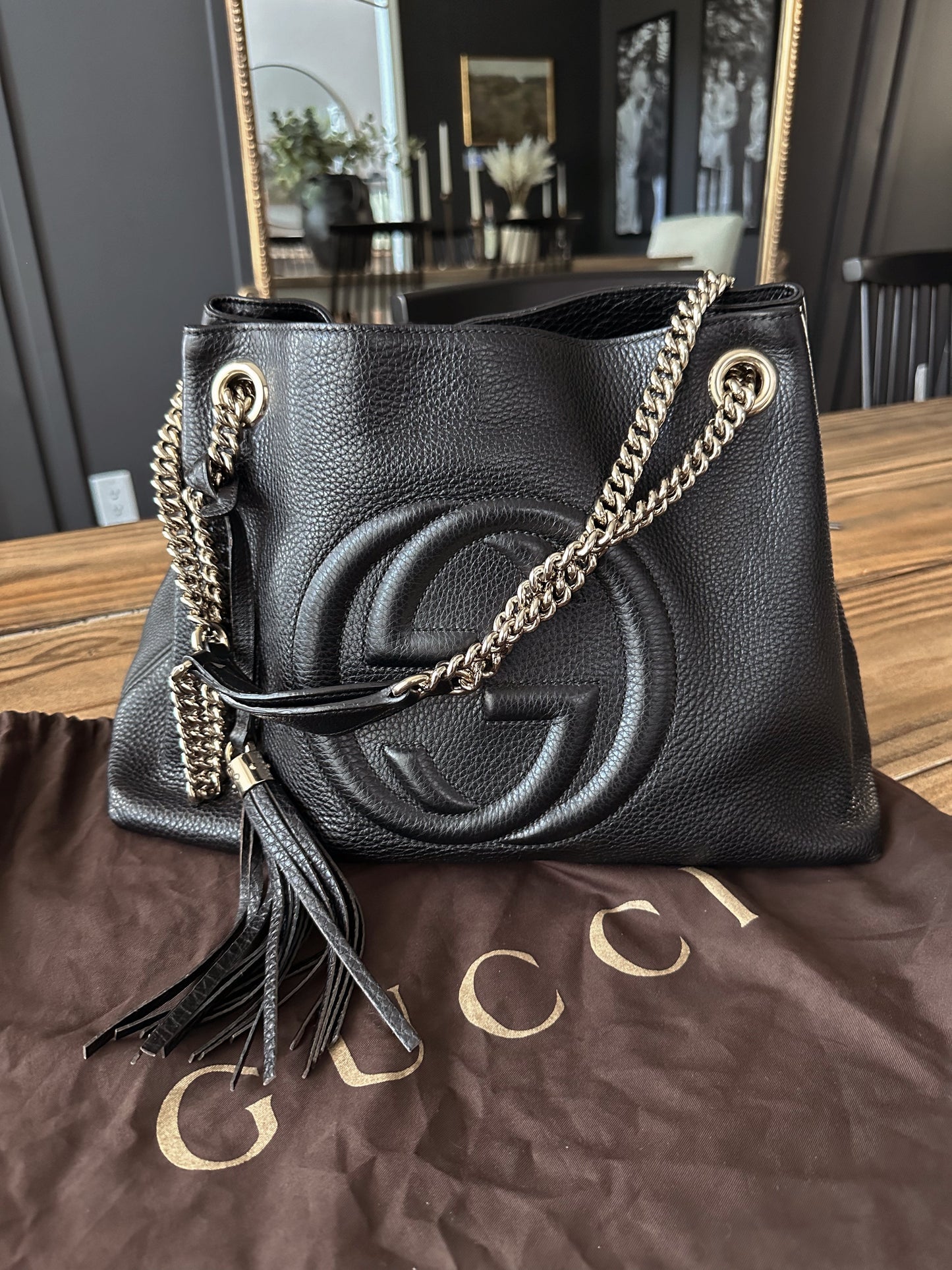 Gucci Soho Chain Shoulder Bag Black