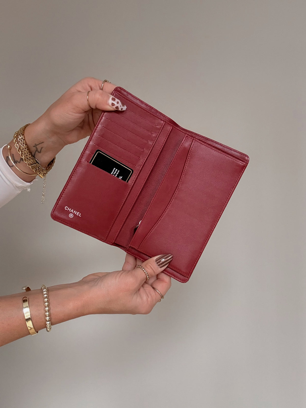 Chanel Burgundy Quilted Wallet