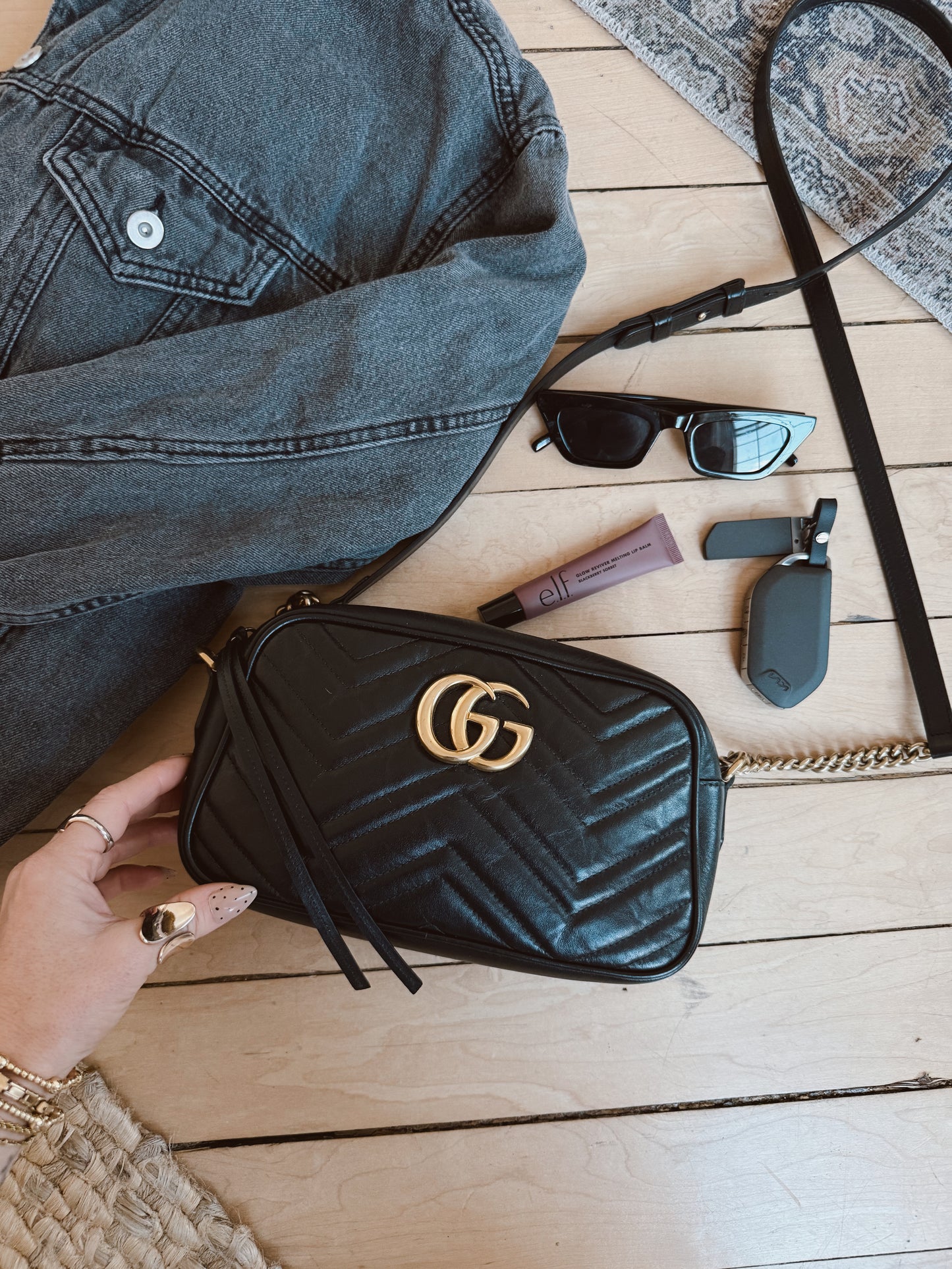 Black Gucci Marmont Camera Bag