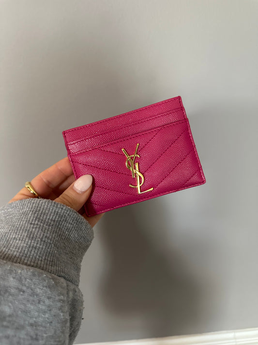 Saint Laurent Card Holder Fuchsia