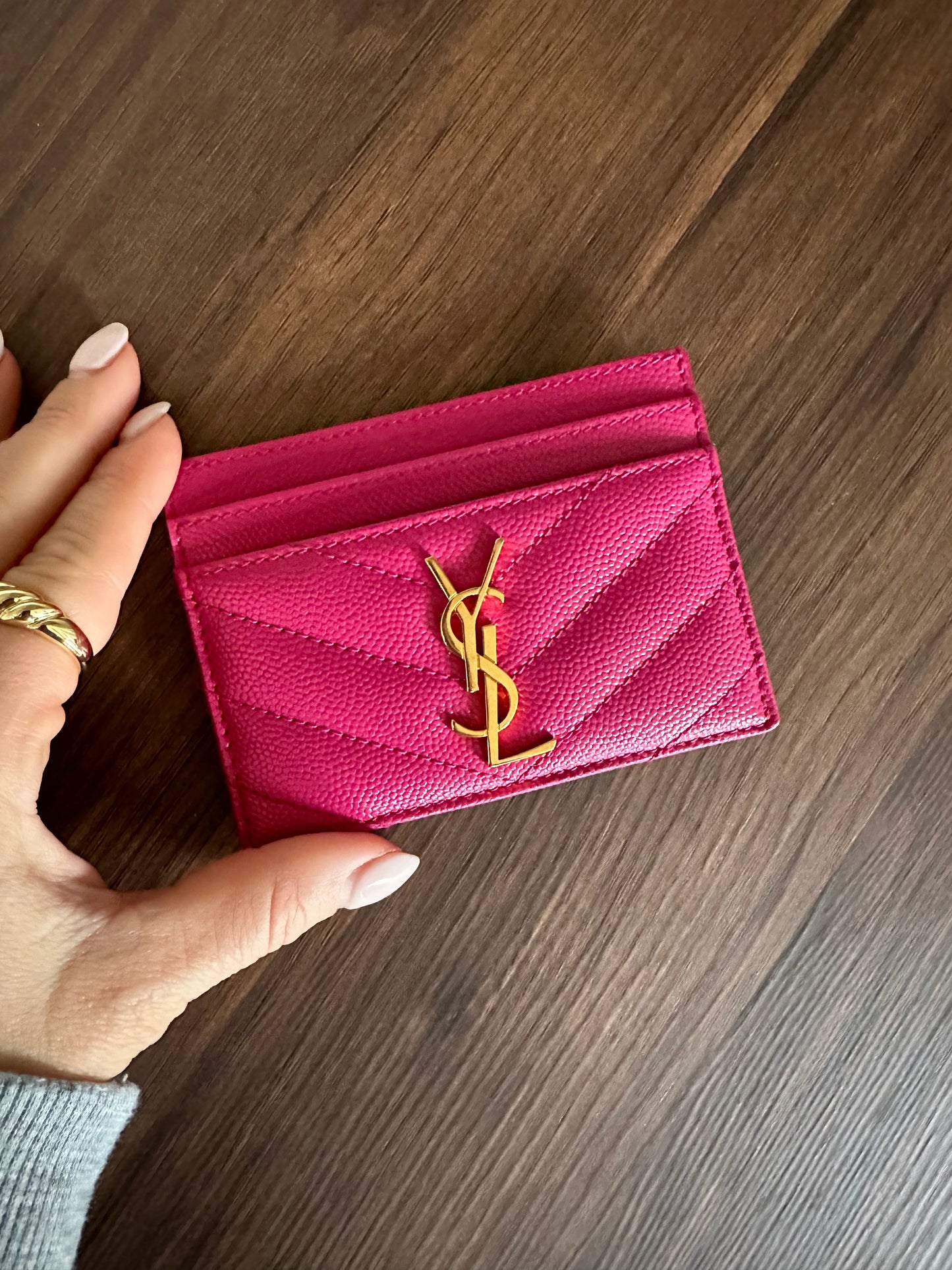 Saint Laurent Card Holder Fuchsia