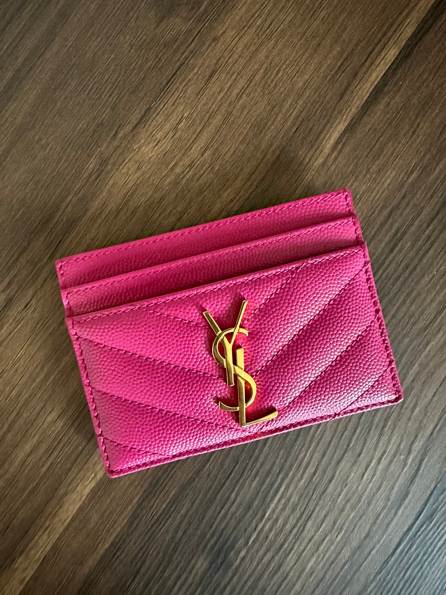 Saint Laurent Card Holder Fuchsia