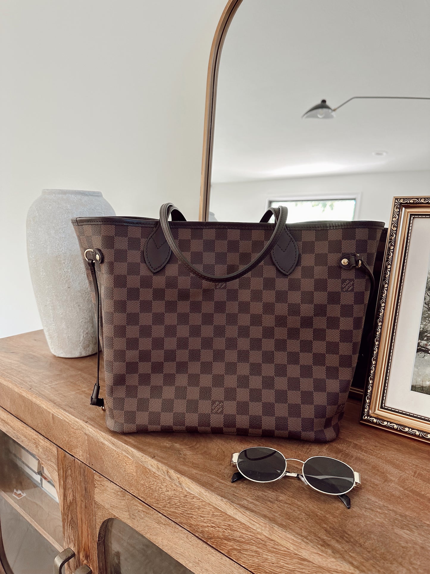 Louis Vuitton Neverfull MM Damier Ebene Rose Ballerine