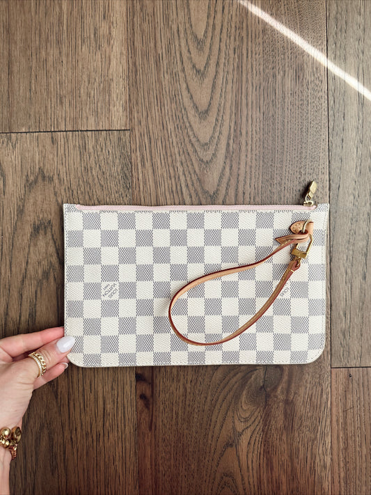 LV Neverfull Wristlet Damier Azur Ballerine