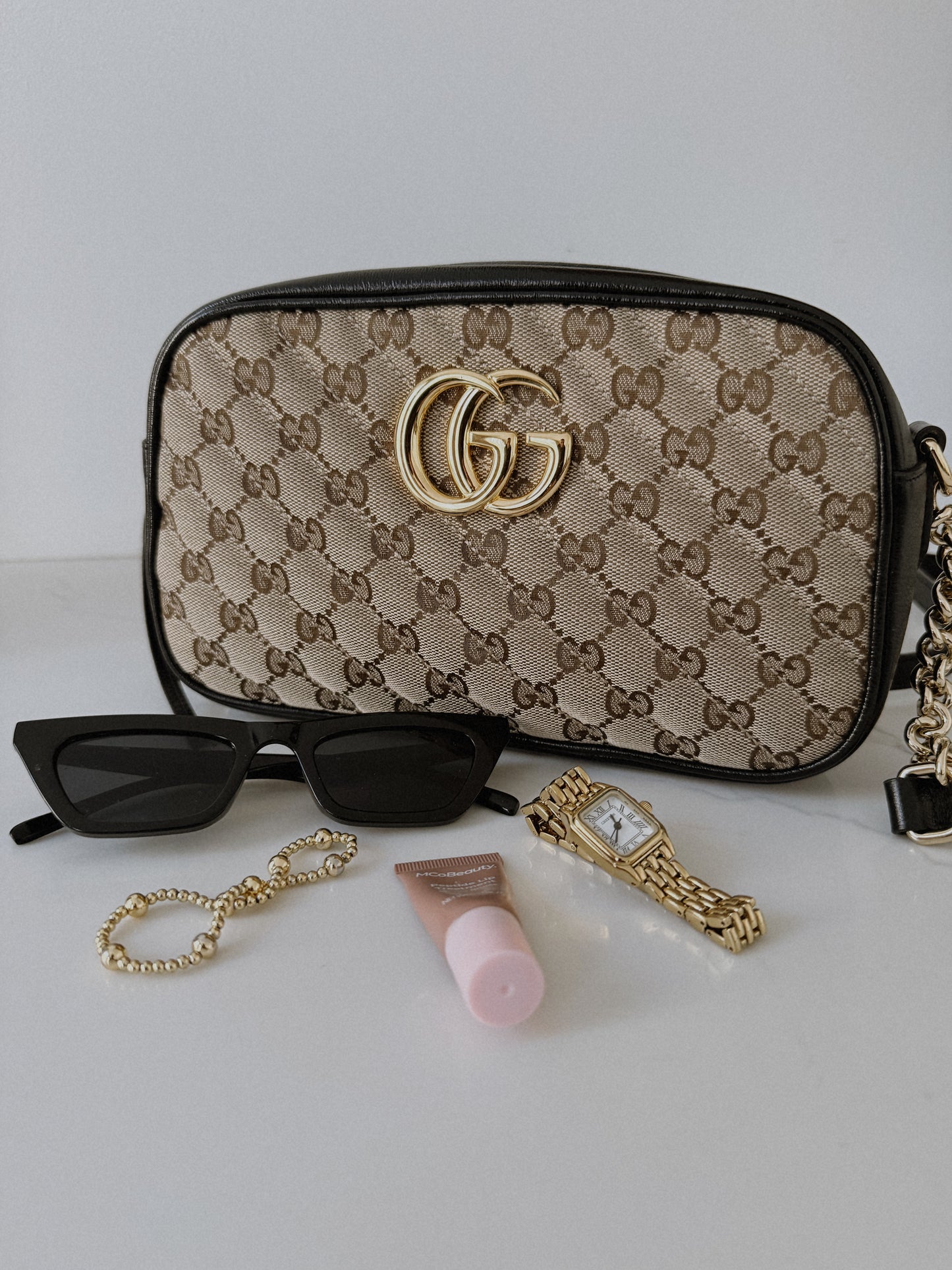 GUCCI GG Monogram Marmont Chain Shoulder Bag