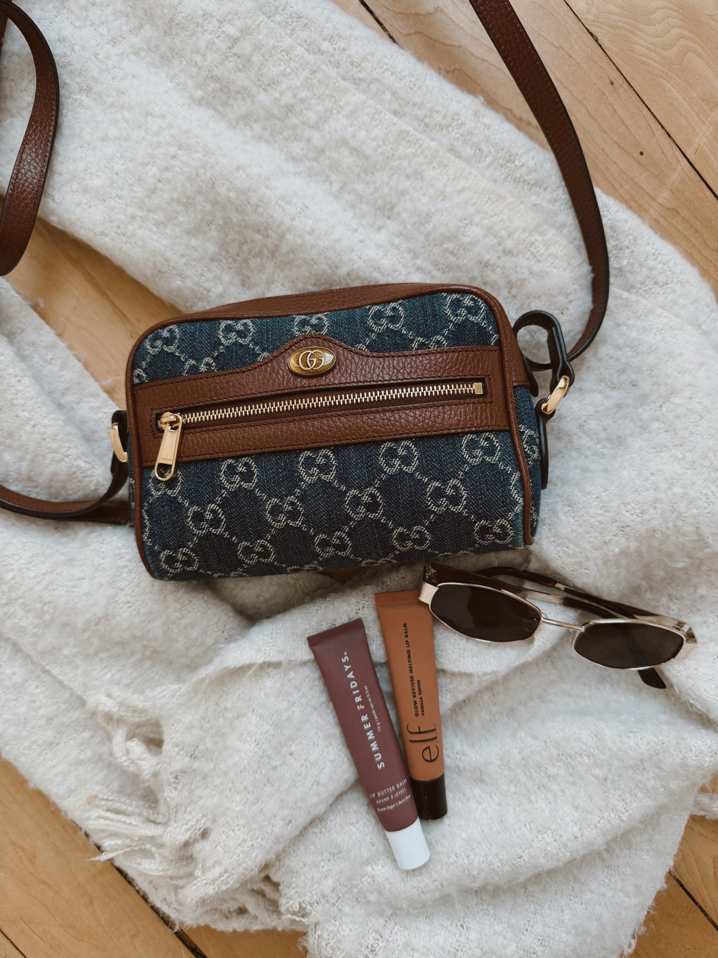 GUCCI Ophidia Shoulder Bag GG Denim Mini