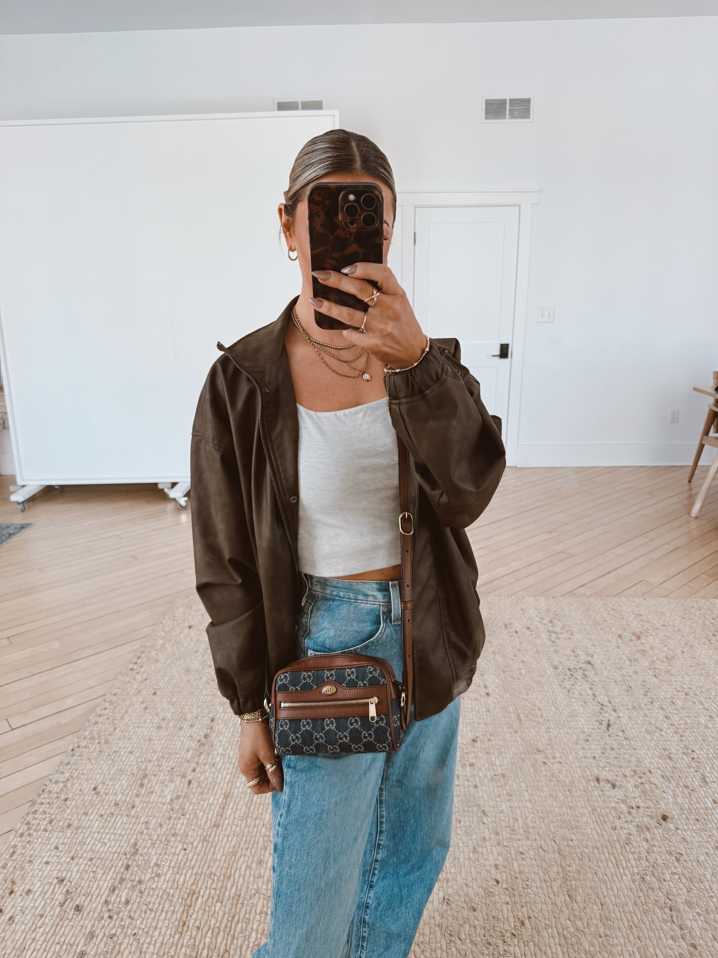 GUCCI Ophidia Shoulder Bag GG Denim Mini