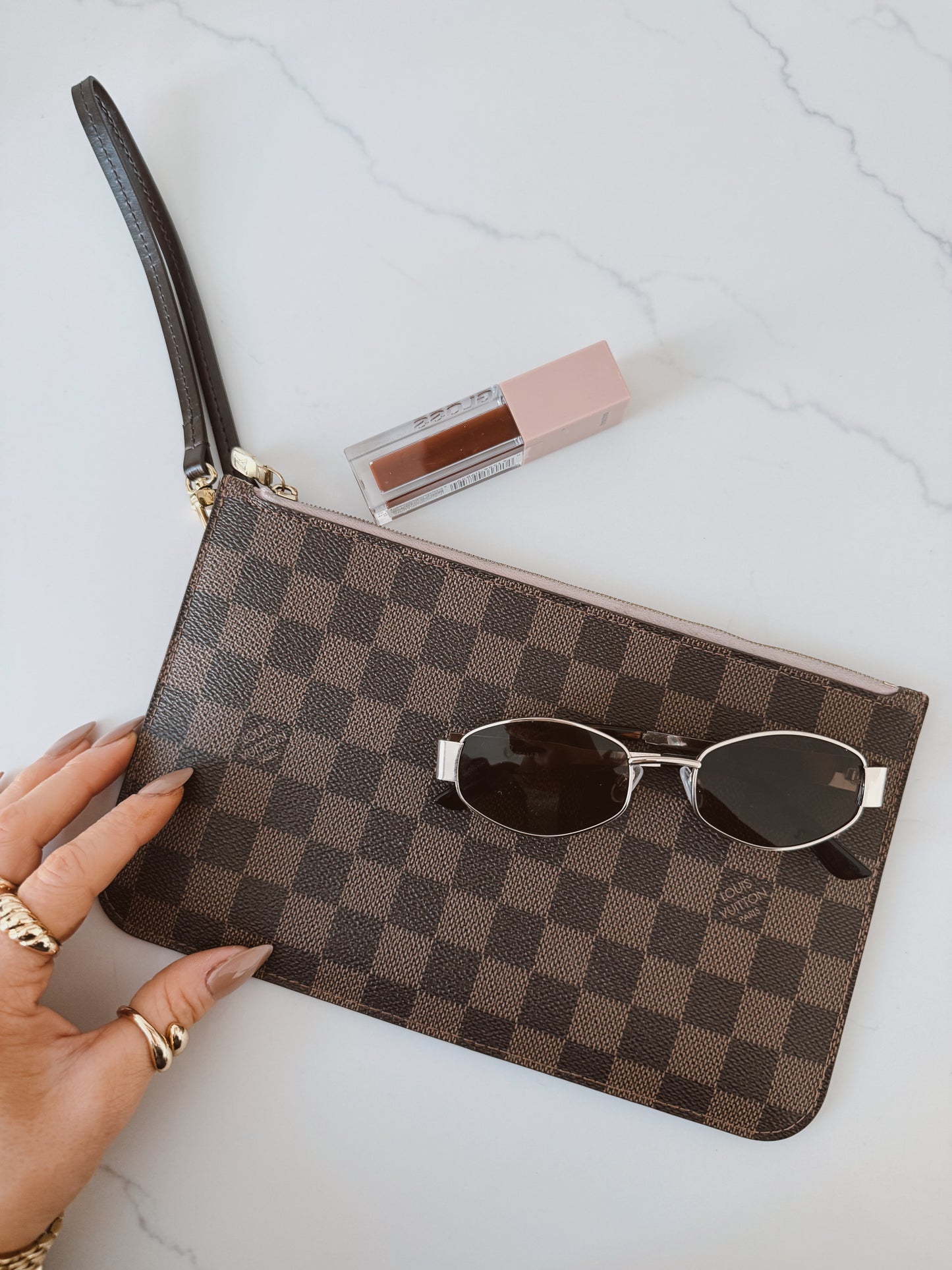 Louis Vuitton Wristlet Damier Ebene Ballerine
