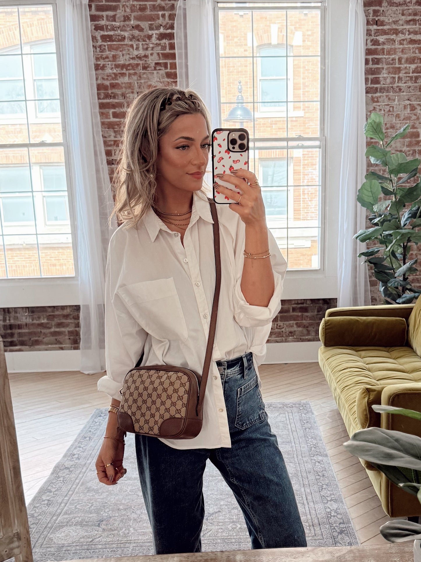 Gucci Monogram Bree Messenger Bag