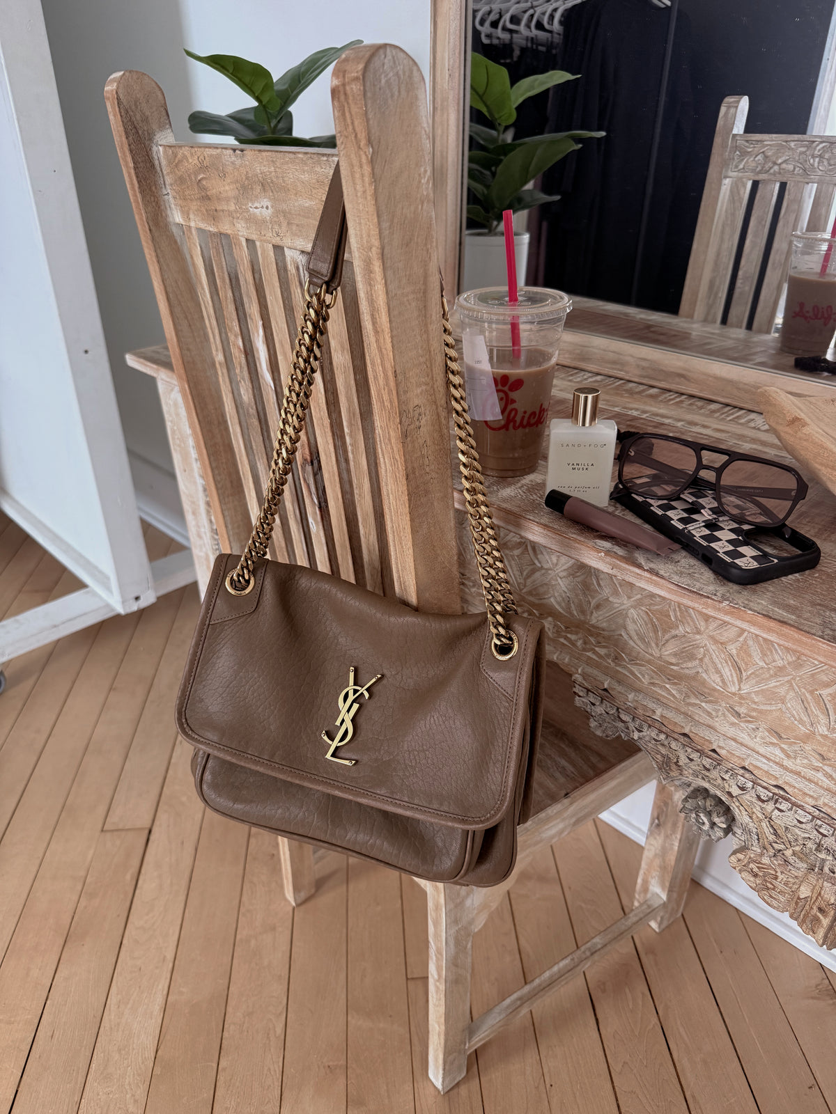 YSL Niki Medium Grained Lambskin
Dark Cork