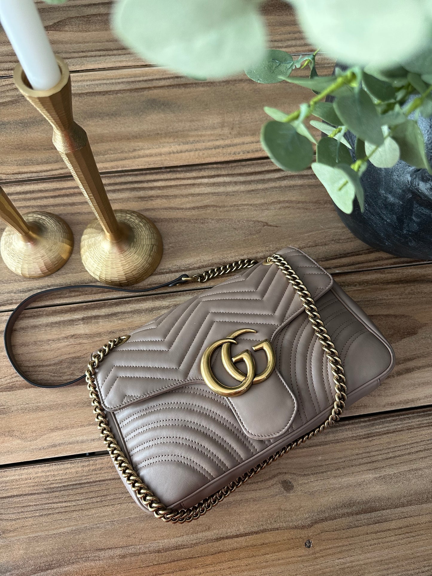 Gucci Marmont Shoulder Bag Beige