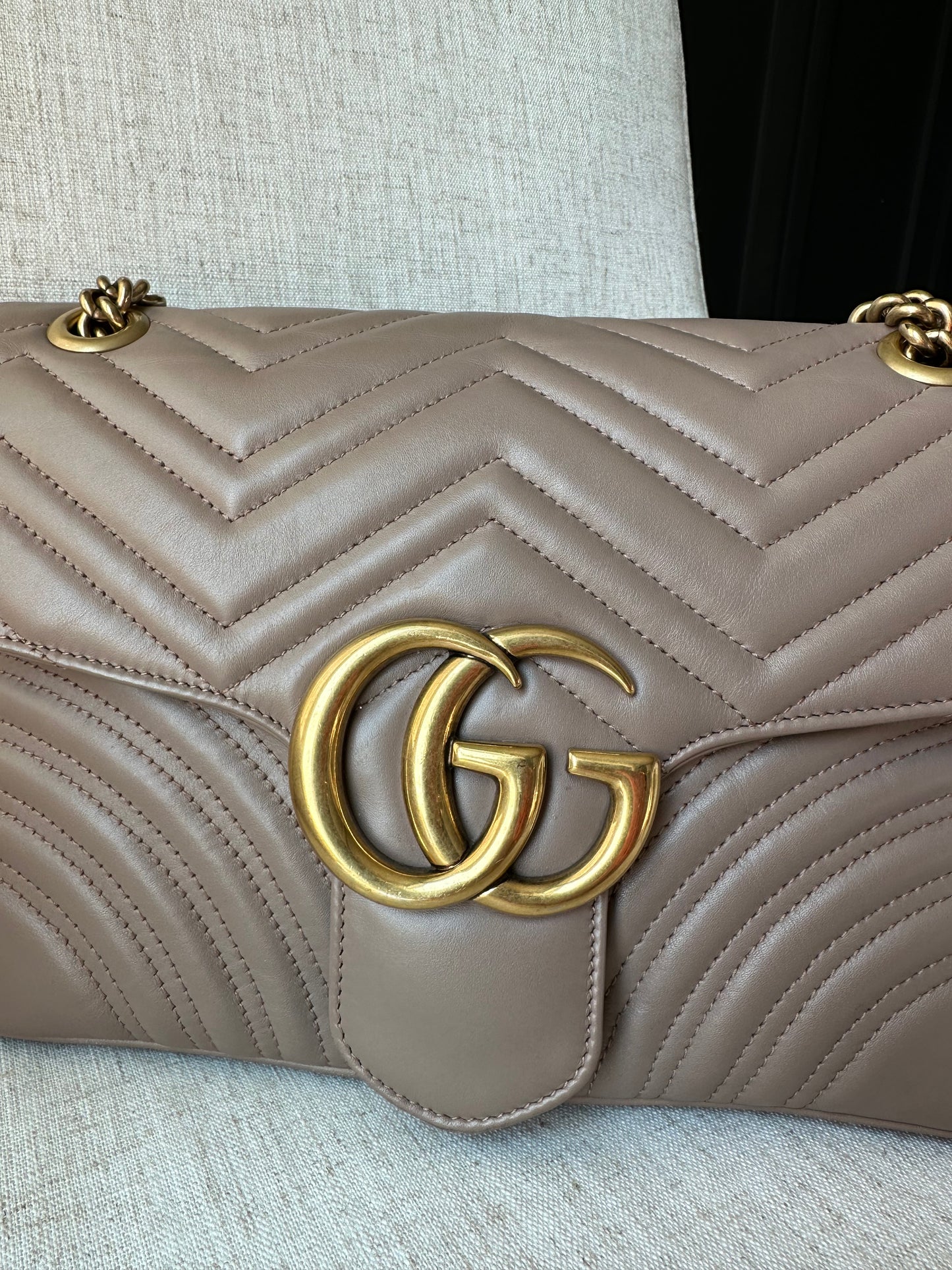 Gucci Marmont Shoulder Bag Beige