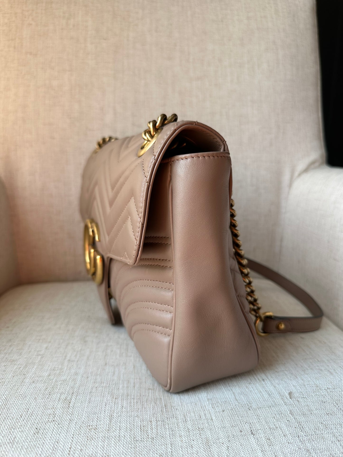 Gucci Marmont Shoulder Bag Beige