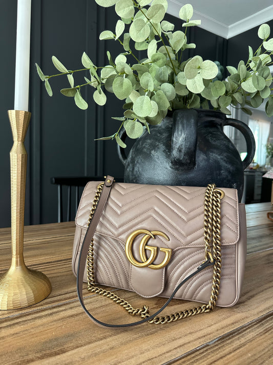 Gucci Marmont Shoulder Bag Beige