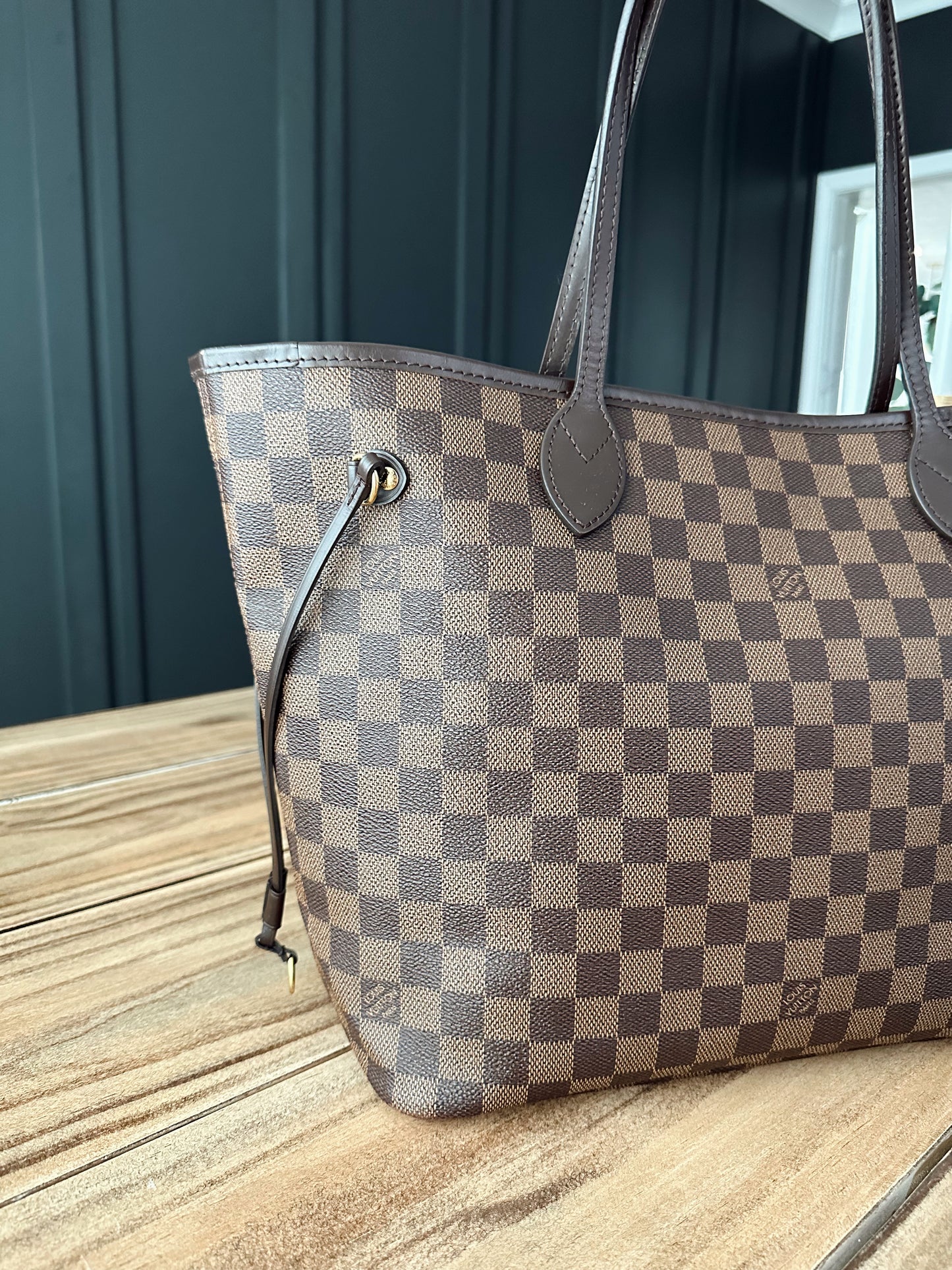 Louis Vuitton Neverfull Damier Ebene MM Rose Ballerine