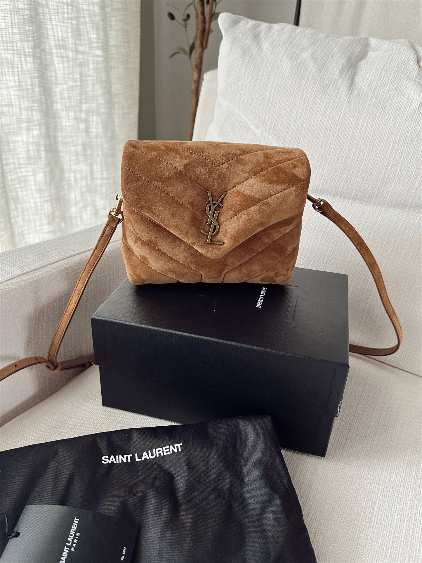 YSL Loulou Toy Quilted Cinnamon