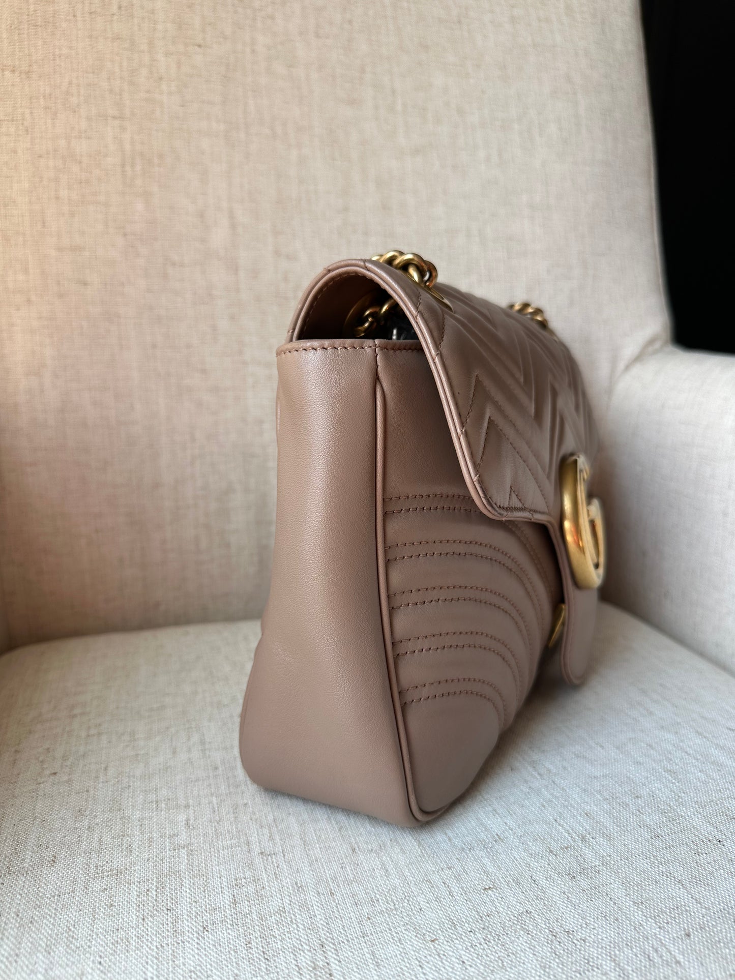 Gucci Marmont Shoulder Bag Beige