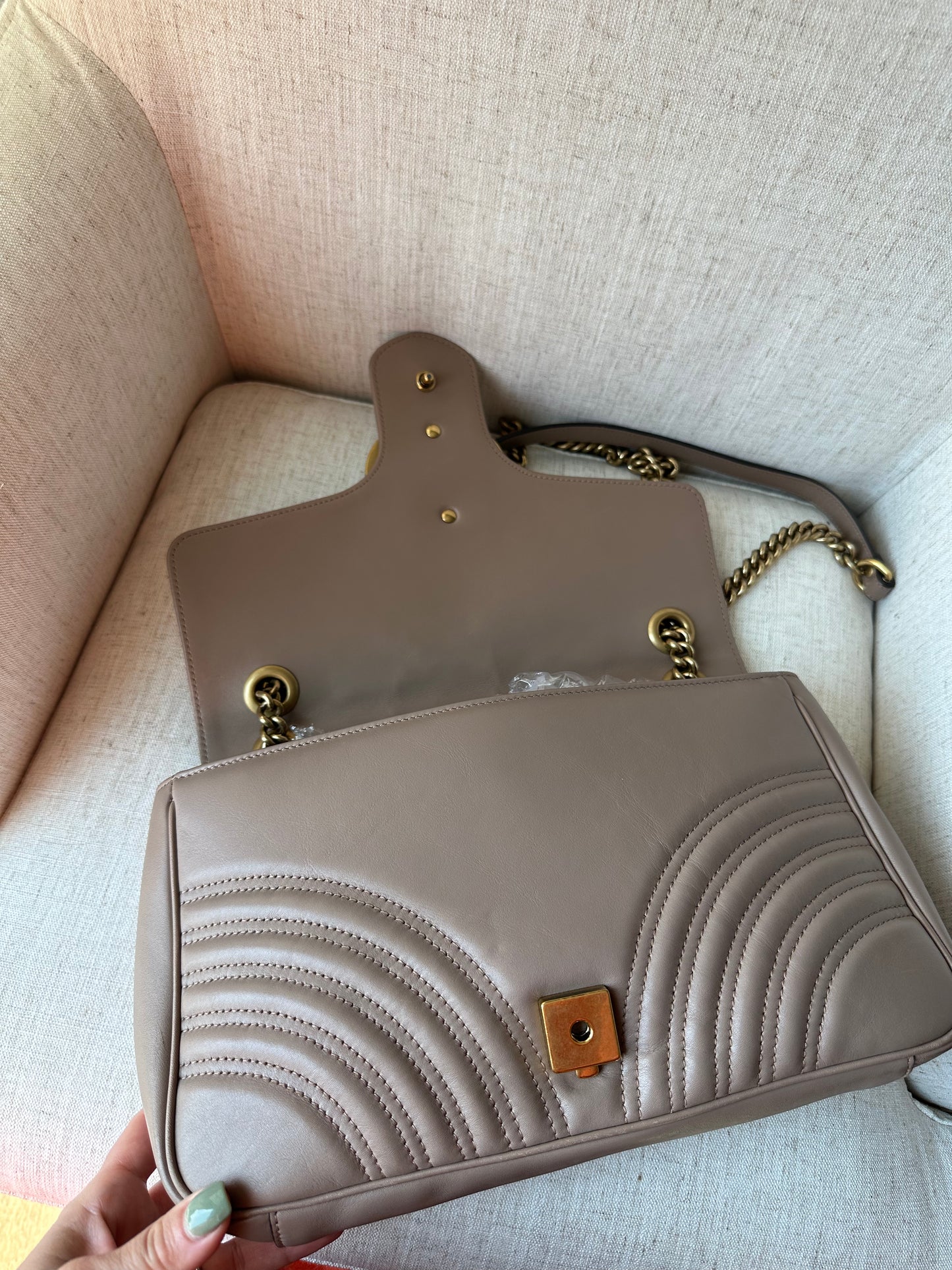 Gucci Marmont Shoulder Bag Beige