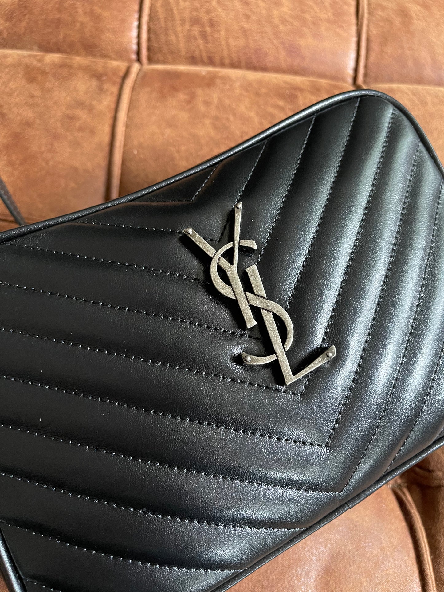 YSL Camera Bag Black Quilted