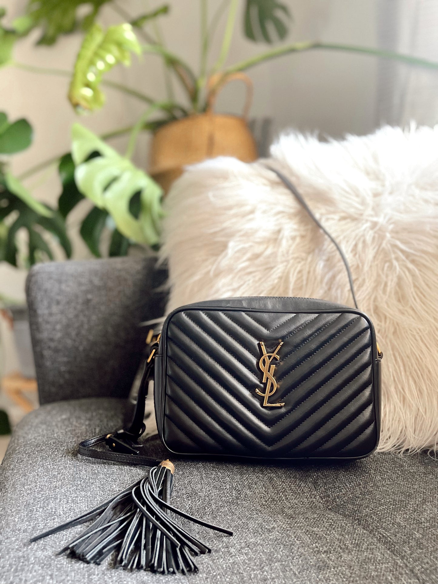 YSL Lou Camera Bag Black