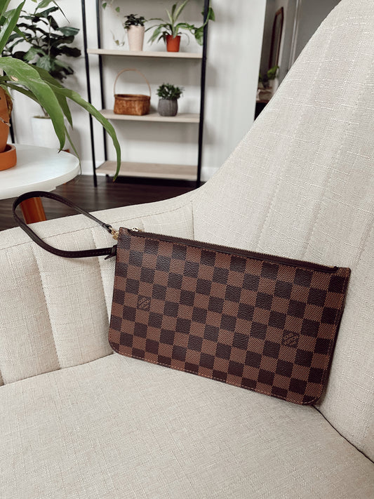 Louis Vuitton Neverfull Wristlet Damier Ebene