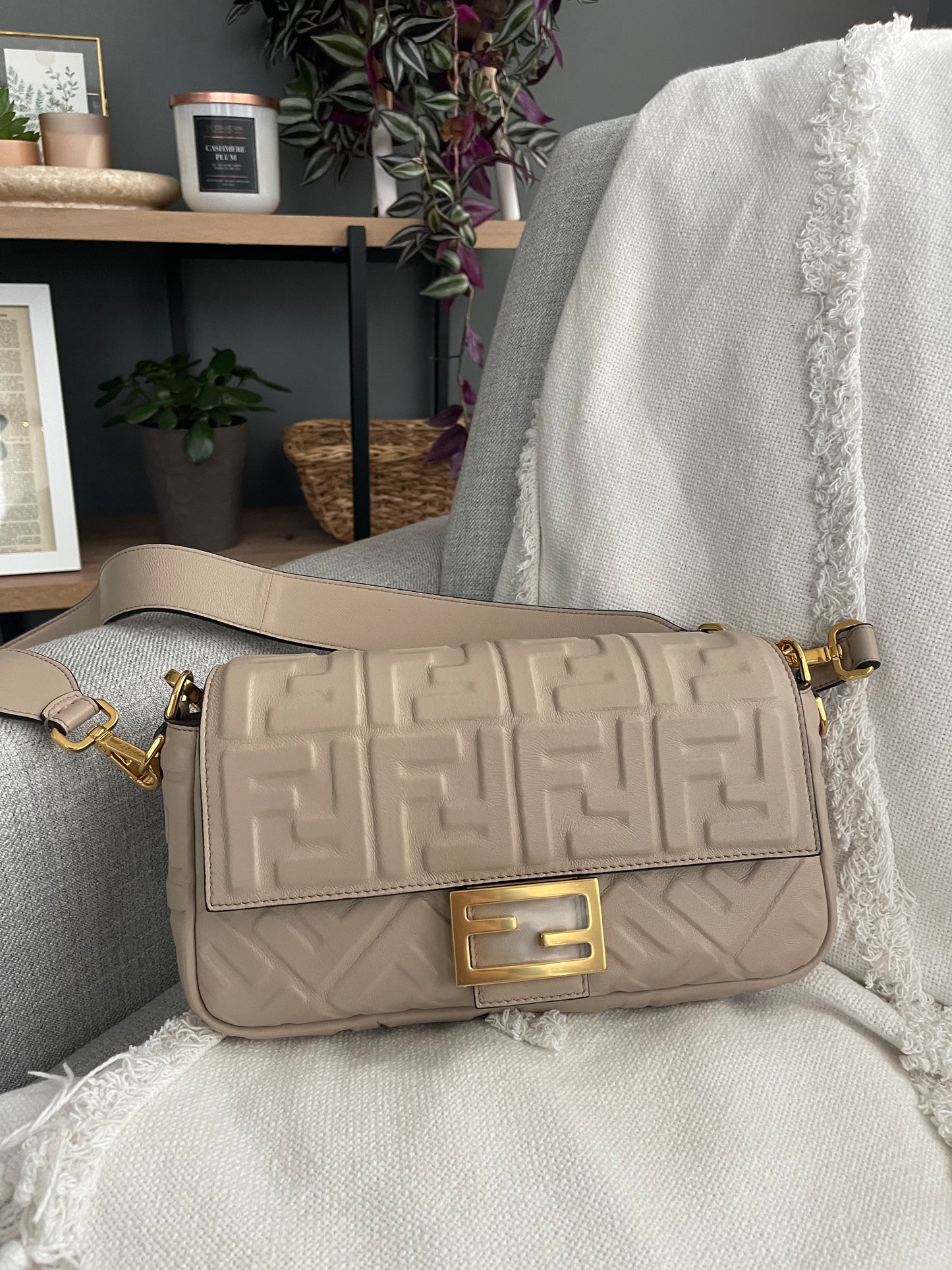 Fendi Baguette Nappa Leather Beige