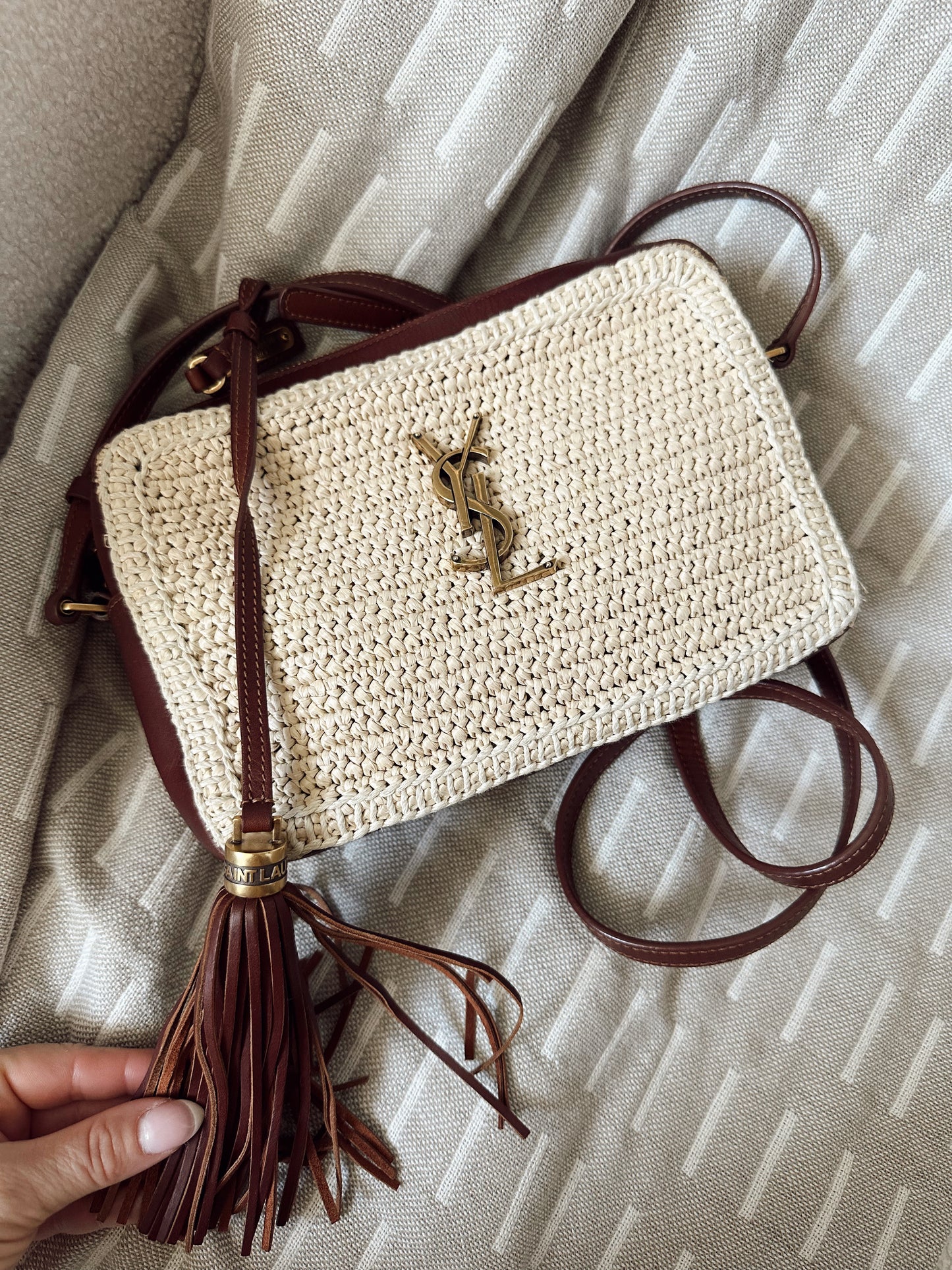 YSL Lou Camera Bag Raffia