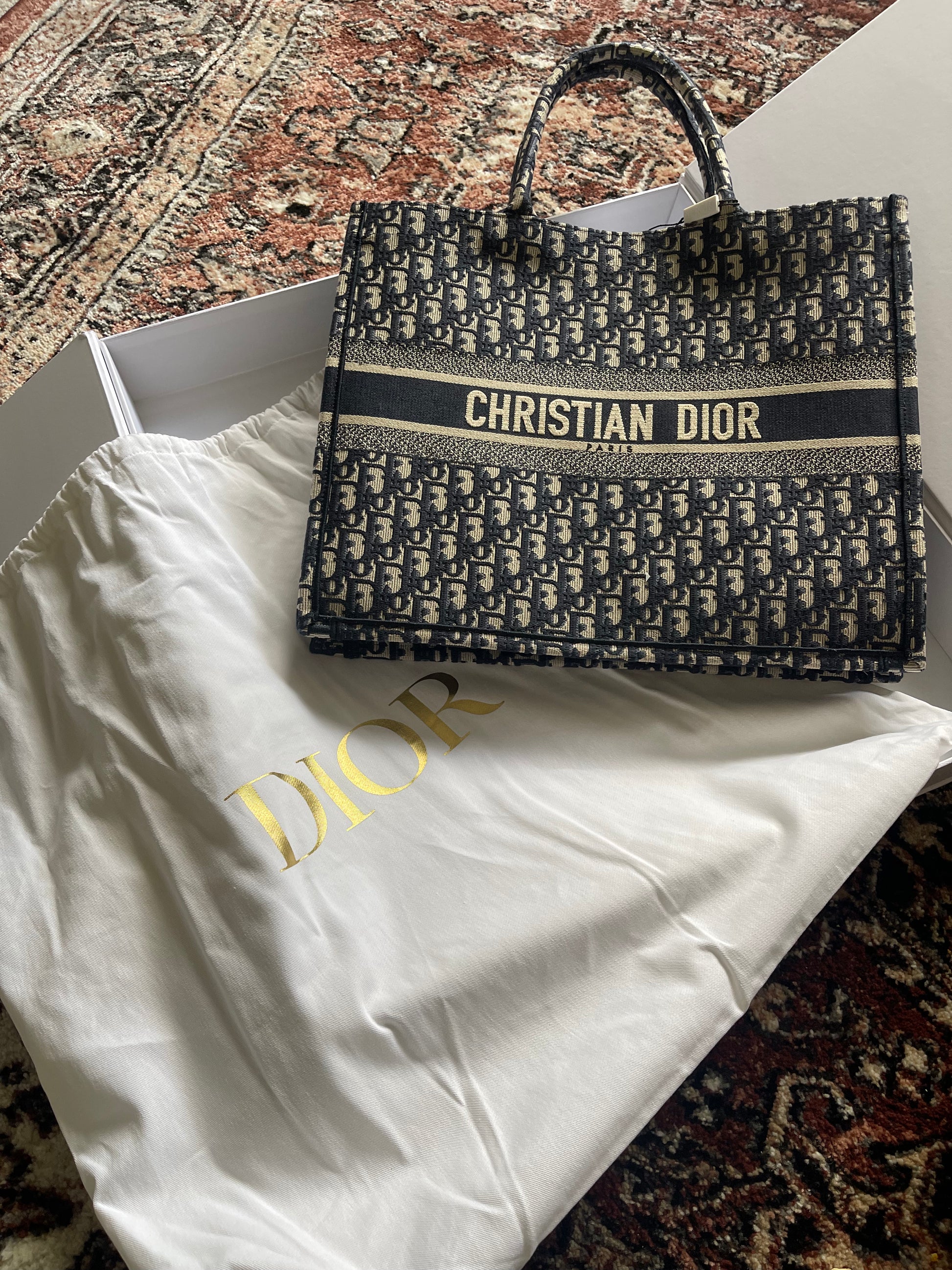 Dior Oblique Dior Large Tote Bag Price Black Oblique Embroidery