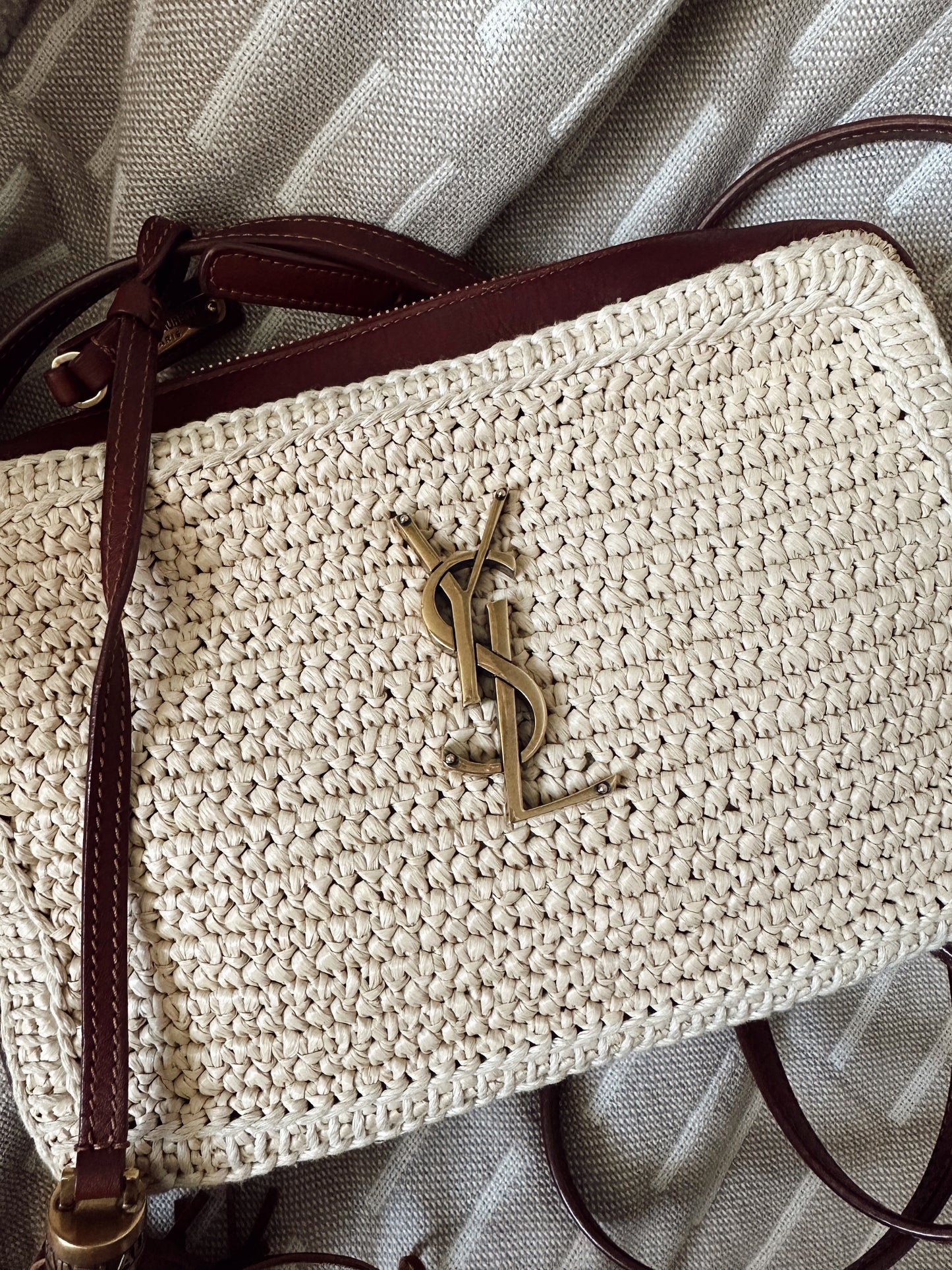 YSL Lou Camera Bag Raffia