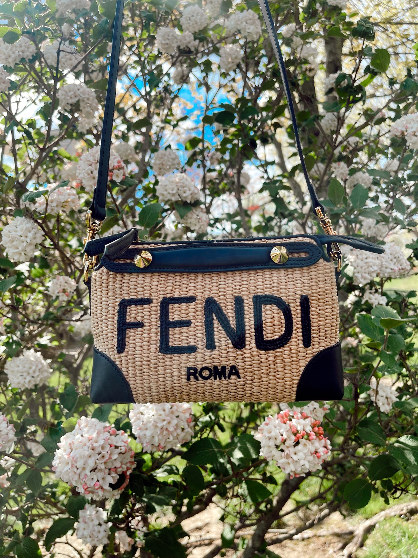 FENDI By The Way Straw Bag