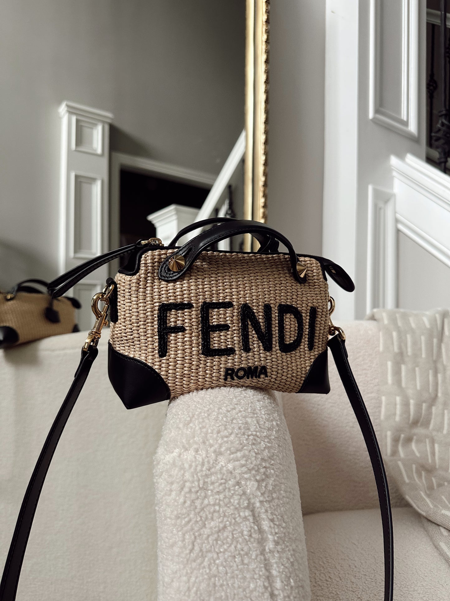 FENDI By The Way Straw Bag