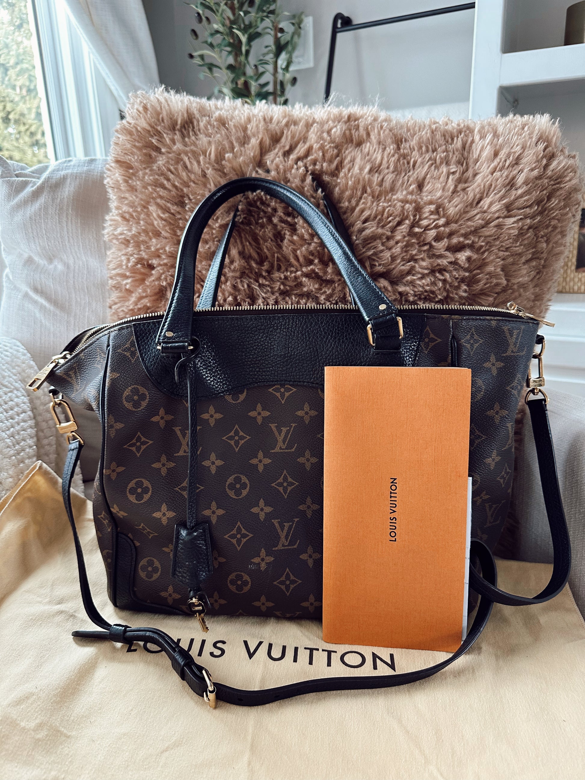 Louis Vuitton Monogram Leather Estrela NM Shopper Bag Brown Black