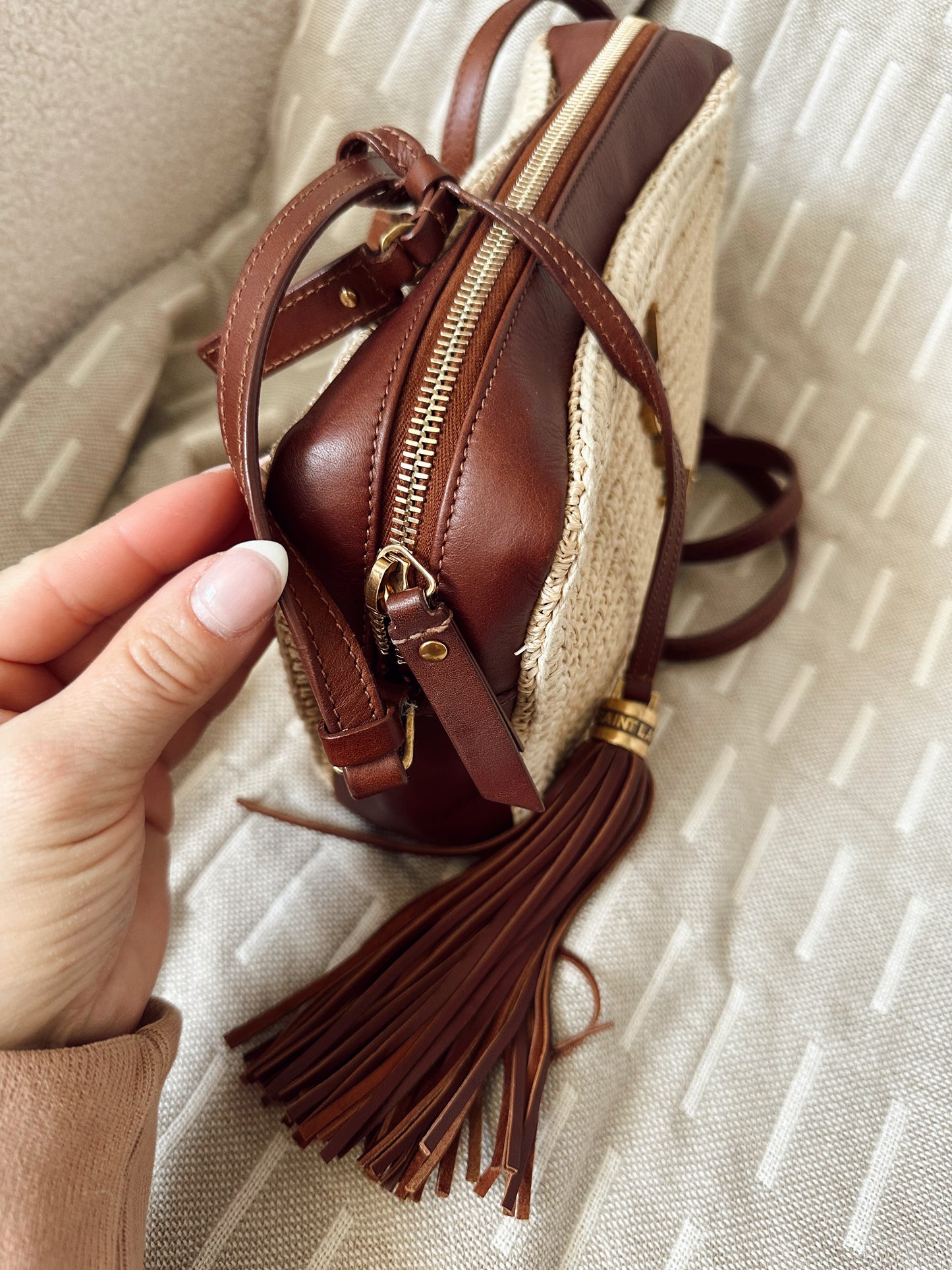 YSL Lou Camera Bag Raffia