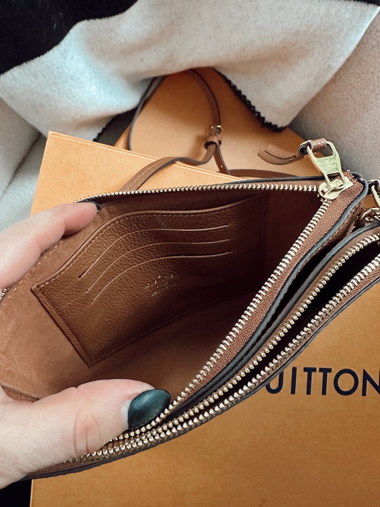 Louis Vuitton Double Zip Pouchette Carmel