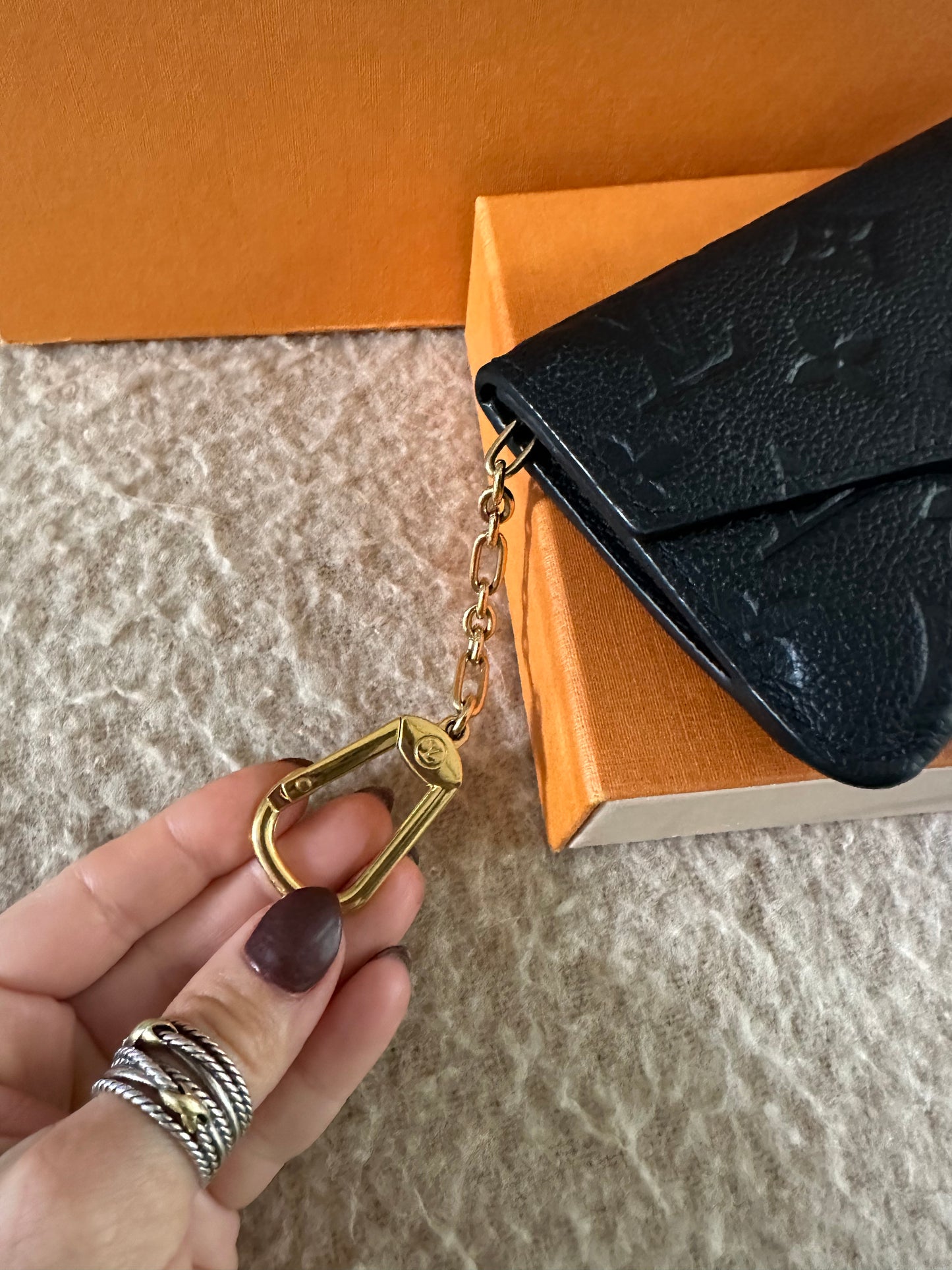 Louis Vuitton Empreinte Key Pouch Noir Black