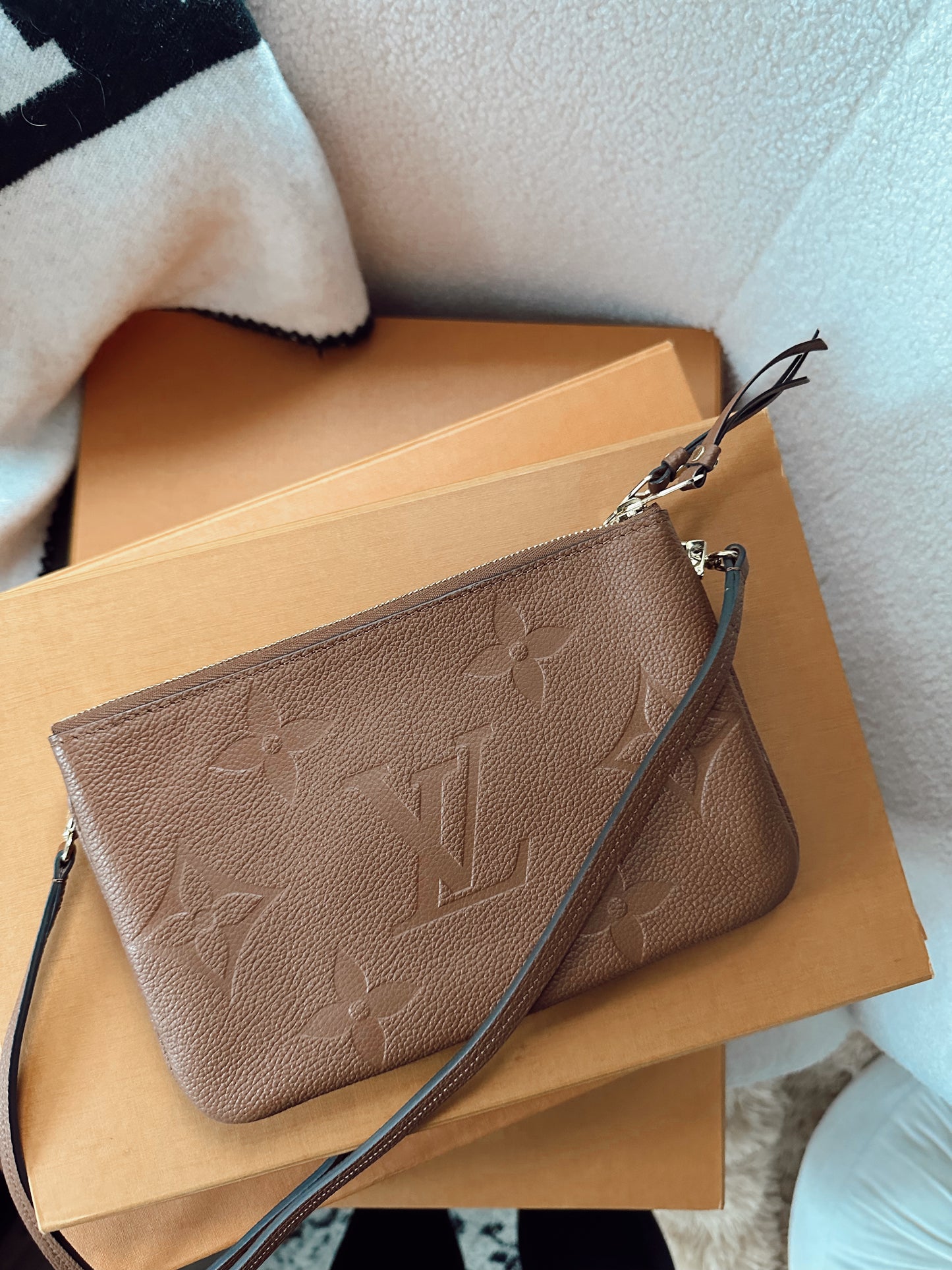 Louis Vuitton Double Zip Pouchette Carmel