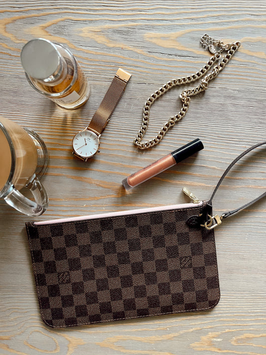 Louis Vuitton Damier Ebene Neverfull Pouch Ballerine