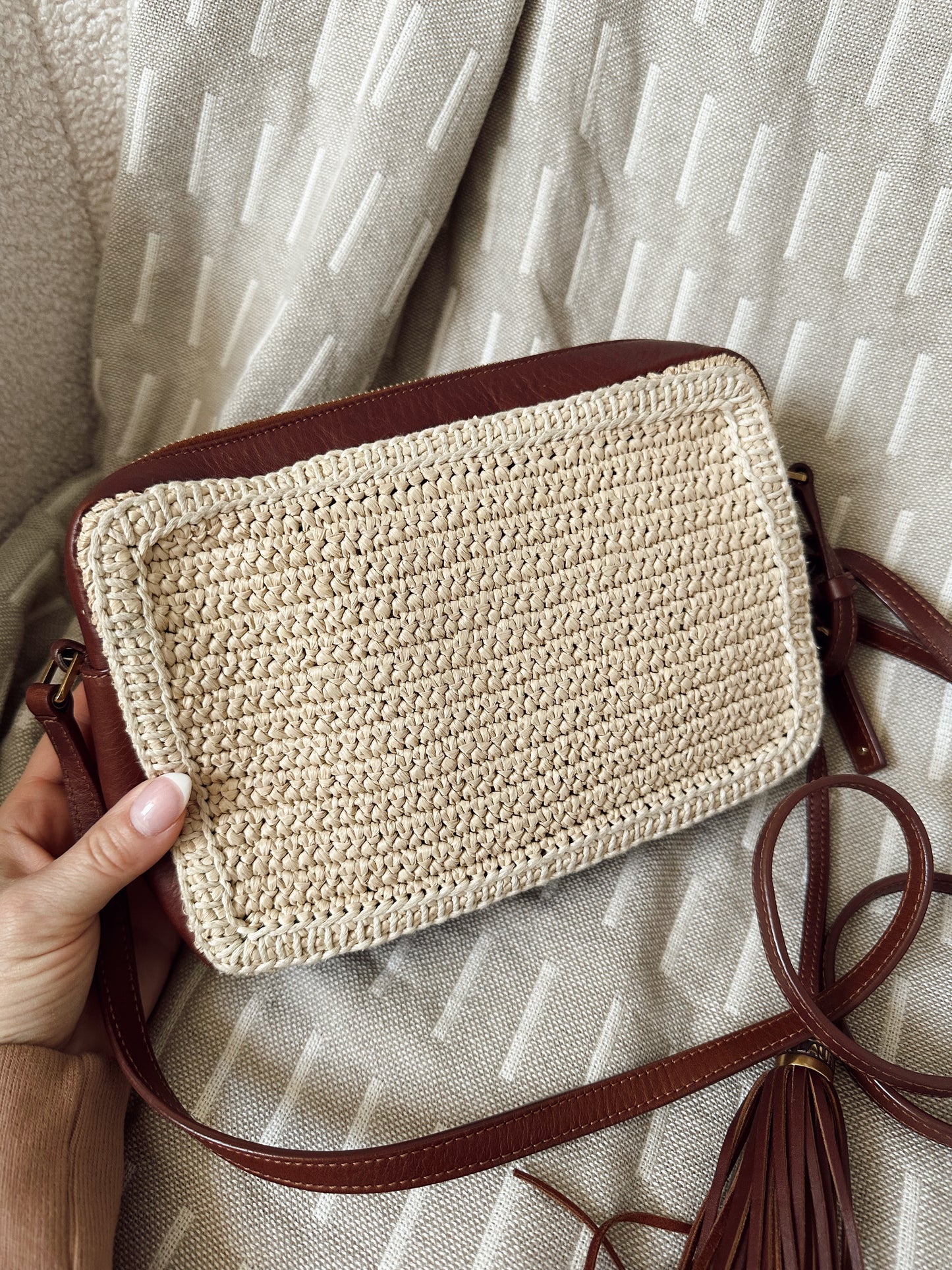 YSL Lou Camera Bag Raffia